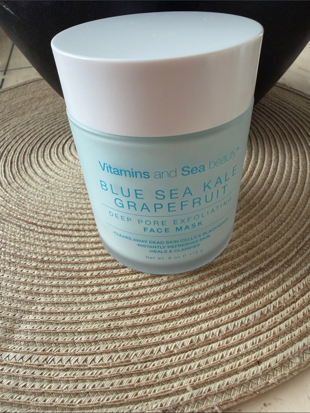 Blue Sea Kale Grapefruit Deep Pore Exfoliating Face Mask - New in Glass Jar